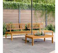Mokuyary Sofás centrales de jardín hechos de palets 2 uds. Sofá informal de madera maciza de acacia, sofá de terraza para exteriores, pasillos, balcones y jardines