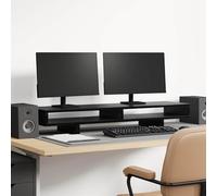 Mokuyary Soporte para monitor negro, 100 x 27 x 15 cm, soporte de madera para paraguas, organizador de escritorio, elevador de monitor, soporte para pantalla, elevador de pantalla para PC, portátil