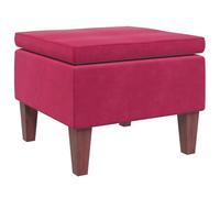 Mokuyary - Taburete con patas de madera, color rojo burdeos aterciopelados, taburete reposapiés para salón, dormitorio, dormitorio