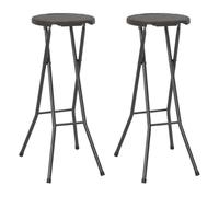Mokuyary taburete plegable 2 piezas HDPE y acero, aspecto de ratán marrón, silla al aire libre, sillón reposabrazos, sillón reclinable, respaldo para terraza/jardín/balcón