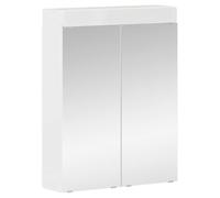 Mokuyary Tulum - Armario con espejo para baño, 60 x 16,5 x 78 cm, color blanco brillante