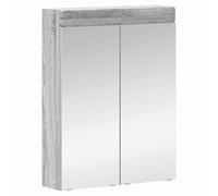 Mokuyary Tulum - Armario con espejo para baño (60 x 16,5 x 78 cm), color gris