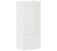 Mokuyary Tulum - Armario de pared para baño (37 x 24,5 x 86 cm), color blanco brillante