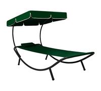 Mokuyary - Tumbona de jardín con toldo y almohada verde, tumbona de jardín, baño de sol, muebles para playa, terraza, balcón