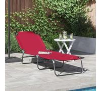 Mokuyary Tumbona plegable roja 188 x 57 x 86,5 cm poliéster, tumbona de playa con respaldo ajustable para jardín, balcón, terraza, camping, playa, piscina