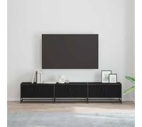 Mokuyary Unites TV 2 unids roble negro 210 x 35 x 41 cm madera de ingeniería mueble de televisión consola TV armario de TV para sala de estar, dormitorio