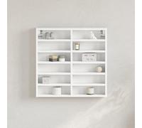 Mokuyary Vitrina blanca 60 x 8,5 x 58 cm de madera aparador de cocina, armario de almacenamiento para salón, dormitorio, cocina