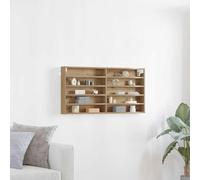 Mokuyary Vitrina de roble artesanal de 100 x 8,5 x 50 cm, moderna estantería flotante de pared para dormitorio, salón, oficina, baño, cocina