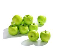 Mokyler Frutas artificiales, 10 unidades de manzanas de frutas falsas, manzanas verdes artificiales, modelo de manzana verde falsa, frutas decorativas falsas para el hogar, fiesta, fotografía