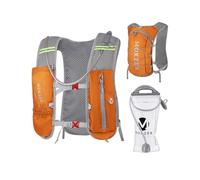 mokzer Running Riñonera Hombre Mujer Mochila Ligera, Reflectante, Transpirable y con 2 litros de Agua Blanda Naranja