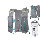 mokzer Running Riñonera M W Mochila Ligera, Reflectante, Transpirable y con 2 litros de Agua Blanda Gris