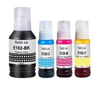 Molabel 4 tintas compatibles con 102 para EcoTank ET 2700 2750 2751 2756 2800 2850 2856 3700 3750 3850 4750 4800 4856