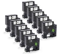 Molabel 40913 Compatible con Dymo D1 9 mm Cinta de etiquetas, Reemplazo para Dymo D1 Cinta S0720680 Negro sobre Blanco, para LabelManager 160 210D 260P 360D, LabelWriter 400 450 Duo (10 paquetes, 9 mm