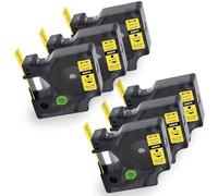 Molabel 45018 12 mm x 7 m, compatible con Dm D1, cinta amarilla 45018, S0720580, repuesto para cinta D1, 12 mm, negro sobre amarillo, 6pack para Dymo LabelManager 160 210D 260P 280 360D 420 LabelPoint