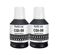 Molabel Botellas de tinta compatibles con GI-56 / GI-56BK (2 x negros) - Repuesto para Canon MAXIFY GX7050, GX6050, GX5050, GX4050 y GX3050