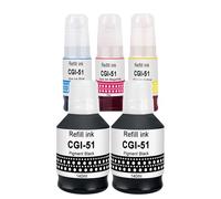 Molabel Compatible con 5 cartuchos GI-51 GI-51set (2bk 1cl) recambio para Canon PIXMA G/1520/2520/3520/2560/3560
