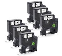 Molabel Compatible con Dymo D1 cinta de etiquetas 45010 A45010 12 mm x 7 m Negro sobre transparente, adecuada para Dymo LabelManager LM160 LM210D LM260P LM280 LM360D LM420P, paquete de 6 unidades