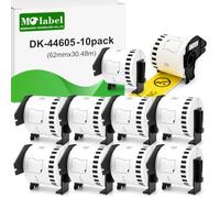 Molabel DK-44605 - Lote de 10 rollos de etiquetas indefinidas extraíbles (62 mm x 30,48 m)