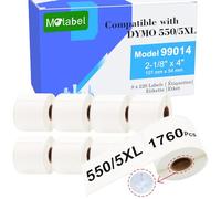 Molabel Etiquetas de dirección compatibles, 8 rollos (con chip RFID) 101mm x 54mm, 220 etiquetas por rollo, adecuado para Dymo S0722430 99014, compatible con impresoras Dymo LabelWriter 550