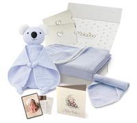 MolaBoo® Canastilla Bebe Recién Nacido 100% Algodón Orgánico - Cesta Bebe Premium Niño y Niña con 6 Regalos: Manta Muselinas, Doudou Bebé, Paño Lactancia y Accesorios - Perfecto Regalo Recién Nacido