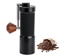 Moladora de café manual de 7 estrellas, máquina de frijol de café portátil con grosería ajustable, rebabas precisas de acero inoxidable, diseño compacto para oficinas domésticas y uso de viajes black
