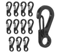 Molain 12 mini mosquetones pequeños de metal con gancho de resorte pequeño, micromosquetones para llaveros de aleación de paracaídas, correa de cámara, senderismo, pesca, camping, accesorios de
