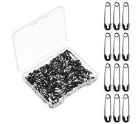 Molain 120 imperdibles pequeños, 19 mm, mini imperdibles de seguridad, con caja de almacenamiento para ropa, artesanía, costura y fabricación de joyas (negro)