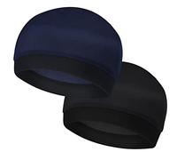 Molain 2 Gorras Onduladas para Hombre Sedosas Durag con Buena Compresión Gorros Negro/Azul Oscuro M