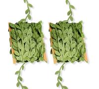 Molain 2 Rollos de Cinta de Vid Artificial, 20 m, Plantas Verdes, Hojas Artificiales, Guirnalda Verde, Decorativa, Hiedra para Pared, Boda, Manualidades