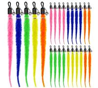 Molain 25 piezas de juguete de gusano de gato de repuesto con campana, gusanos peludos coloridos para gatos, varita interactiva para gatos, juguetes de varita para gatos de interior, ejercicio de
