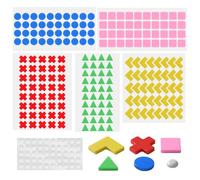 Molain 250 unidades de puntos para personas con discapacidad visual, ayuda a baja visión, formas surtidas, colores surtidos, calcomanías adhesivas de silicona Braille, puntos táctiles para ciegos