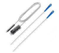 Molain 3 piezas Desatascador de desagües en espiral, cepillo de desagüe de acero inoxidable con doble cabezal flexible para limpieza de tuberías para fregadero de cocina, ducha, lavabo