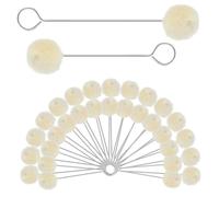 Molain 30 pinceles de lana de Daubers, pincel de lana Daubers, pincel para pelota, herramienta para teñir piel, pincel de lana, aplicador con mango de metal para colorear, pegar y manualidades (15 cm