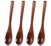 Molain 4 cucharas de madera para comer, cucharas de madera pequeñas de 5.9 pulgadas, cuchara coreana de madera dura para miel, té, café, sopa y utensilios de cocina de madera para remover