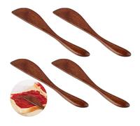 Molain 4 cuchillos de mantequilla de madera, espátulas de madera, cuchillos de queso, cucharas de mermelada, esparcidor de mantequilla, cuchillo para pastel, jalea, queso, esparcidor de mantequilla