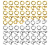 Molain 60 anillos de salto de bloqueo, diámetro exterior de 7,5 mm de diámetro interior de 5 mm, anillos de conector de extremo abierto, anillo de salto dividido para manualidades, joyería, collares