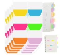 Molain 600 unidades/5 paquetes de fichas de índice autoadhesivas, pestañas fluorescentes para describir, tablillas adhesivas para archivos, pestañas de archivo de banderas, marcadores de página