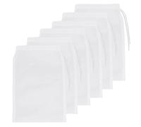 Molain Bolsas de filtro de acuario, bolsa de filtro de malla fina de alto flujo con cremallera de plástico para bolas biológicas, carbono peletizado (9 x 5 pulgadas), color blanco, 6 unidades