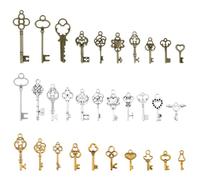 Molain: Collar Clásico de Llaves Vintage Mini Mixto, Antiguo y Decorativo, para Hacer Joyería, Adornos de Boda y Fiestas, 6-40mm, No.