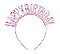 Molain Corona de cumpleaños para niñas, diadema de cumpleaños para niñas, diadema rosa Happy Birthday Diademas Tocado Princesa Tiara Accesorios para Mujeres Niñas Fiesta Decoración de Navidad