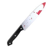 Molain Cuchillo de Halloween, cuchillo falso para cosplay, cuchillo falso de 31 cm, cuchillo falso con sangre, cuchillo de accesorios para disfraz de Halloween, accesorio clásico de terror, mata a
