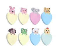 Molain Lindas notas adhesivas de dibujos animados, paquete de 8 notas adhesivas de dibujos animados marcadores de forma de animales banderas almohadillas autoadhesivas para notas, 200 hojas