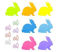 Molain Notas adhesivas de conejo lindo con clips de papel, notas autoadhesivas de animales de dibujos animados pestañas de índice marcadores de forma de conejo banderas 7 unidades de 210 hojas