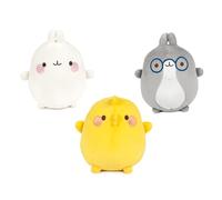 Joy Toy Peluche Molang 16 cm, kawaii y gordito, suave y esponjoso, oficial, desde 0+ años