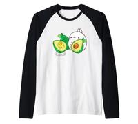 Molang & PIU PIU Aguacates Anime Conejo Camiseta Manga Raglan