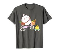 Molang PIU PIU Montar Bicicleta & Skateboard Anime Camiseta