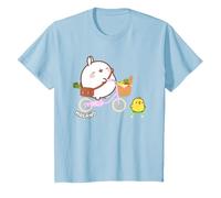 Molang PIU PIU Montar Bicicleta & Skateboard Anime Niños Camiseta