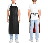 Molaxhome Delantal de vinilo impermeable delantal de cocina para hombres para la cocina cocina lavavajillas limpiar jardinería aseo carnicero, Negro , Talla única