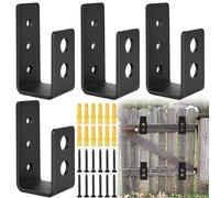 Molbory 4 soportes en forma de U de acero inoxidable para cerraduras de puerta de acero inoxidable con forma de U, para cerraduras de puerta reforzadas, soportes con tornillo, 40 mm de ancho interior