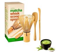 Molbory Juego de 3 escobas matcha, 100 dientes, batidor de matcha, pala tradicional, cuchara tradicional, té verde, polvo, batidor, japonés, hecho a mano
